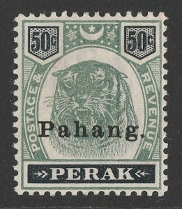 MALAYA - Pahang 1898 Tiger 50c green & black.