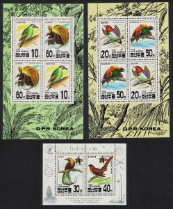 Korea Woodpecker Bird-of-paradise Birds 3 Sheetlets 1993 MNH SG#N3281-N3286