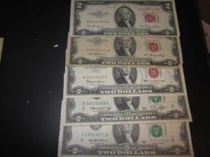 two dollar bills different issue dates