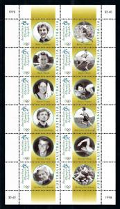 [73649] Australia 1998 Olympic Games Champions Swimming Athletics Sheet MNH