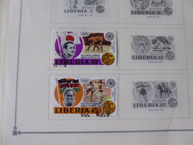 Liberia 1892-1976 Stamp Collection on Scott International Stamp Album Pages
