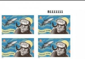 US Eugenie Clark Imperf NDC UR Plate Block 4 Stamps MNH 2022 Ships after 8 May.
