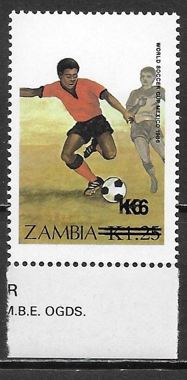 Zambia 408 ERROR DOUBLE Surcharges single MNH (lib)