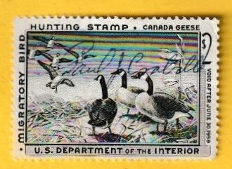 US SCOTT#RW25 1958 $2 CANADA GEESE - USED