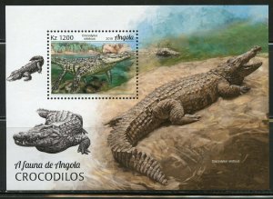 ANGOLA 2018  CROCODILES  SOUVENIR  SHEET MINT NEVER HINGED 