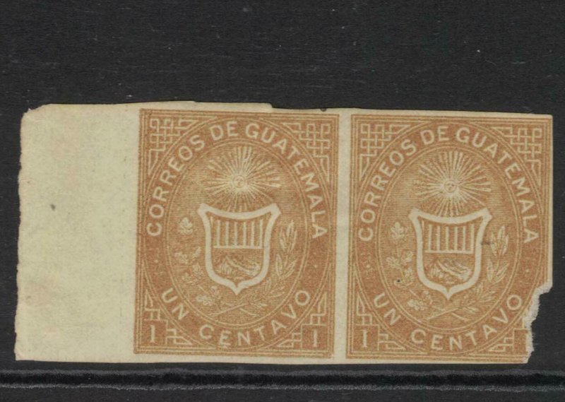 Guatemala SC 1a Imperf Pair MOG (1faz)