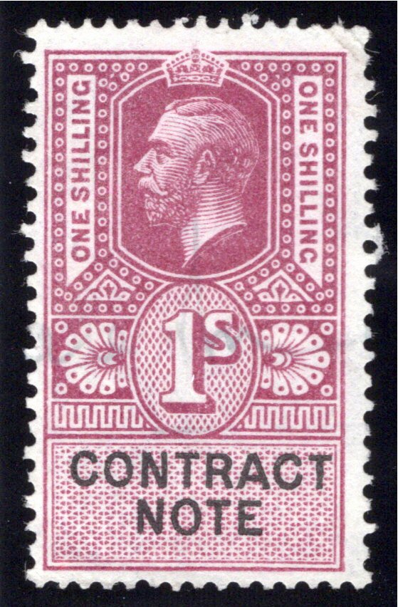 Great Britain GB Fiscal Revenue King Edward VII Contract Note 1/- Used ...