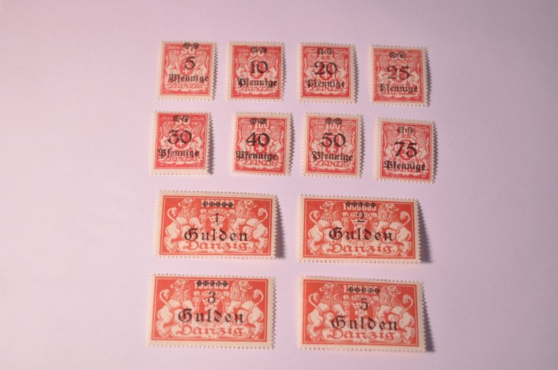 Germany Danzig Scott# 156-167 Full Set MH OG 1923 Mint with hinging