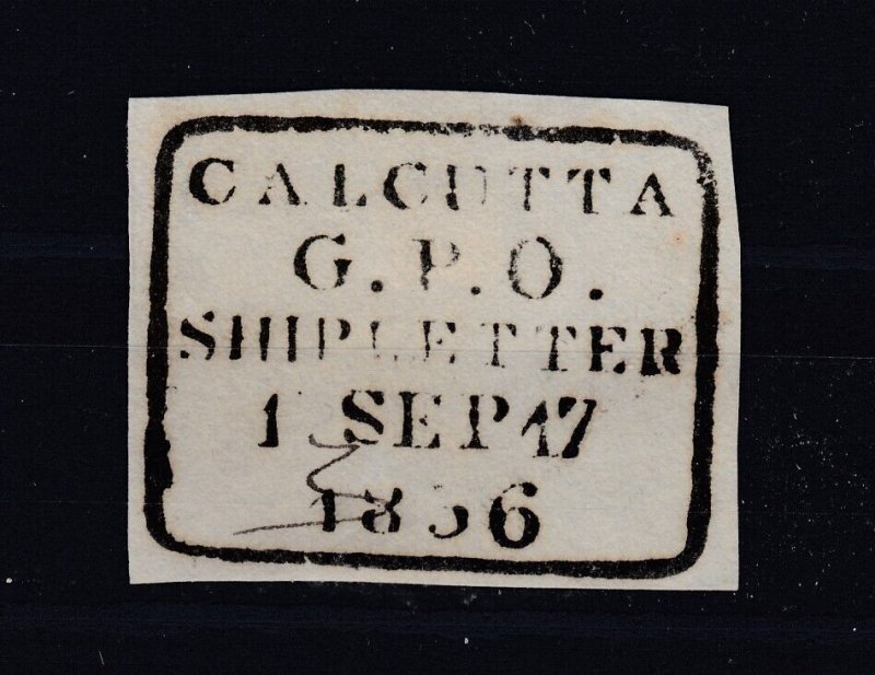 India 1836 Calcutta Shipping Letter GPO Stamp Postal History BP9309