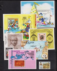Caicos Islands - 6 Different souvenir sheets, Mint, NH