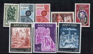 Andorra,  French # 173-180, Mint Never Hinge. Year 1967 Complete .