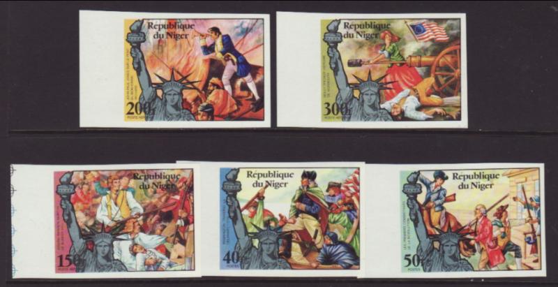 Niger 352-353,C269-C271 US Bicentennial Imperfs MNH VF