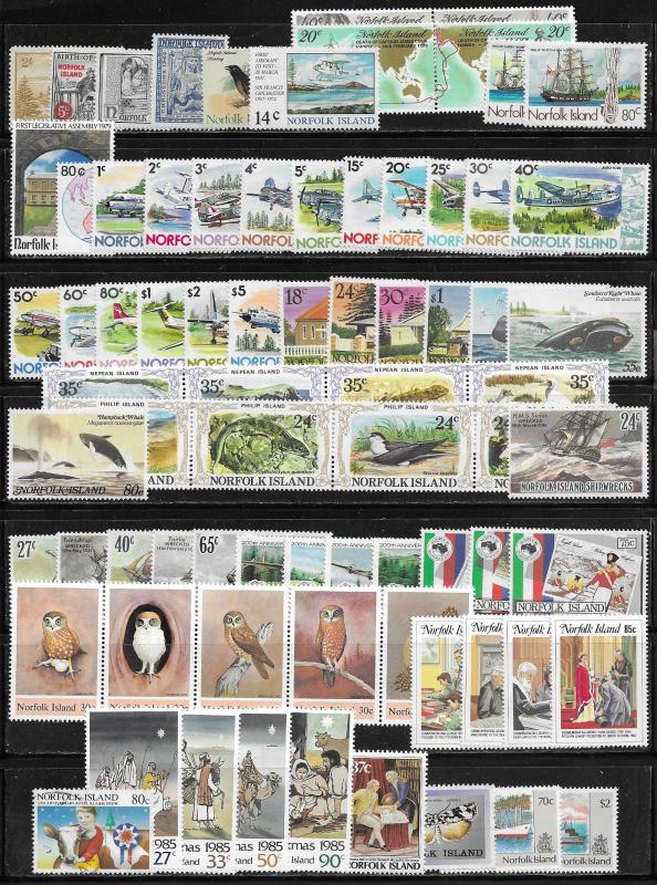 Norfolk Is. lot of 78 mint & used stamps 2017 SCV $69.95 - avg cv of 83¢ each