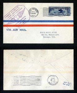 # C10 on CAM # 18 First Flight cover, Reno, NV to Chicago, IL dated - 7-1-1927