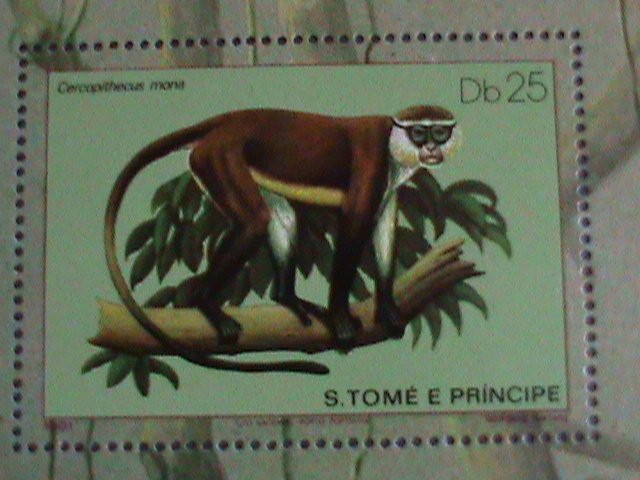 ST.THOMAS-1981- SC#604 CERCOPITHECUS MONA-MONKEY MNH S/S-WE SHIP TO WORLD WIDE