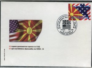 238 - NORTH MACEDONIA 2020-The 25th Ann. of Diplomatic Relations with the US FDC