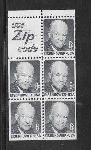 #1393B MNH Complete Booklet Pane of 5 ZIP