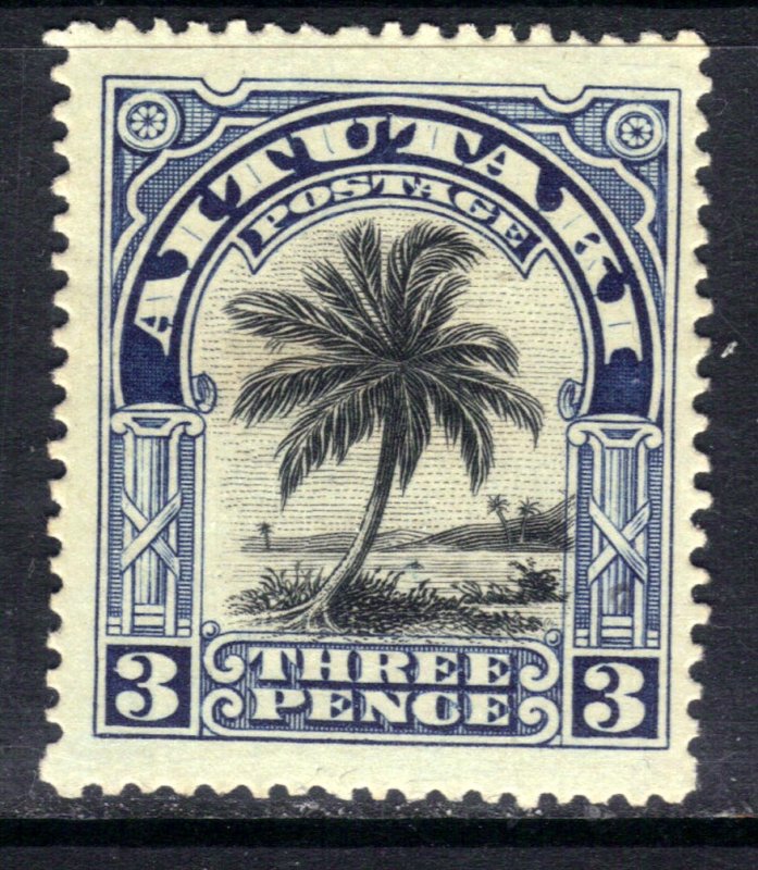 Aitutaki 1920  KGV 3d Black & Deep Blue MM SG 27 ( F19 )