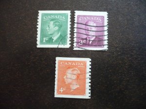 Stamps - Canada - Scott# 297,299,310 - Used Part Set of 3 Coil Stamps