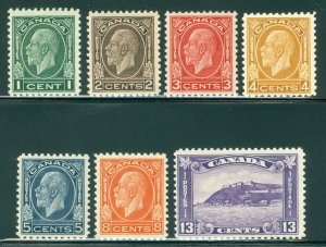 SG 319-325 Canada 1932-33. 1c-13c. A very fresh unmounted mint set of 7 CAT £170