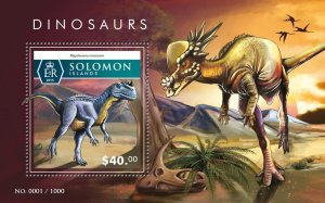 SOLOMON IS. - 2015 - Dinosaurs - Perf Souv Sheet - Mint Never Hinged