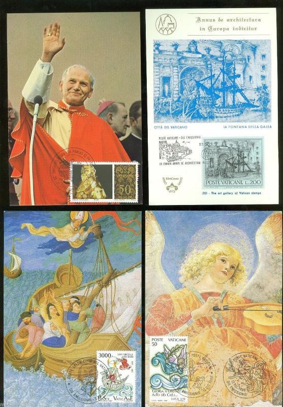 VATICAN CITY LOT OF 26 MAXIMUM CARDS SPECIAL OR FIRST DAY CANCELED  AS SHOWN 