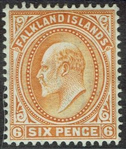 FALKLAND ISLANDS 1904 KEVII 6D 