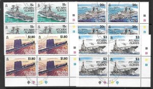 PITCAIRN ISLANDS SG426/9 1993 ROYAL NAVY BLOK OF 4 FINE USED 