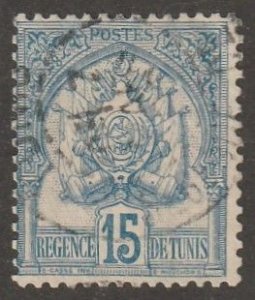 Tunisia Stamp, Scott#15,  used, hinged, 15d,