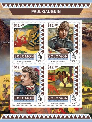 SOLOMON ISLANDS 2016 SHEET GAUGUIN ART PAINTINGS slm16513a