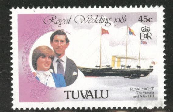 TUVALU Scott 159 MNH** 1981 Royal wedding yacht stamp