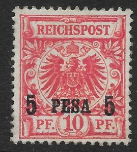 GERMAN EAST AFRICA SG3 1893 5p ON 10pf ROSE MTD MINT