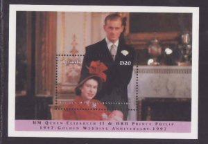 Gambia-Sc#1914- id9-unused NH sheet-QEII-50th Wedding-1997- 