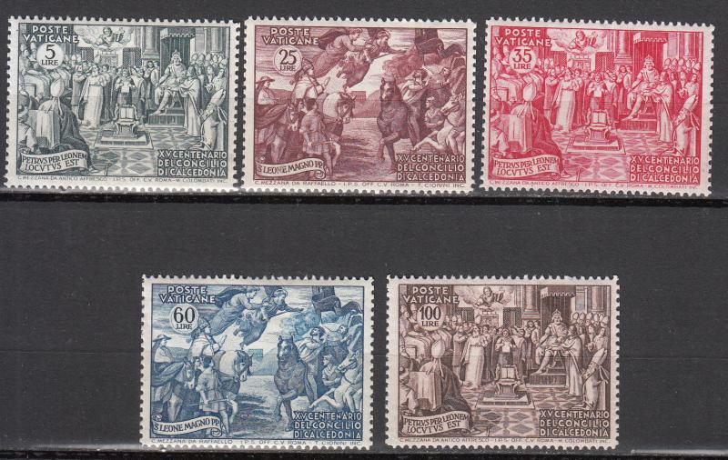 Vatican City - 1951 Council of Chalcedon Sc# 149/153 - MNH