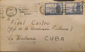 MI) 1959, ARGENTINA, FROM BUENOS AIRES TO HAVANA, FIDEL CASTRO, WITH CANCELLAT