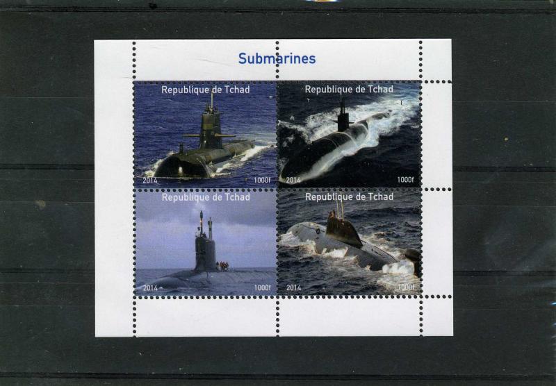 Chad 2014 Submarines Sheet Perforated mnh.vf