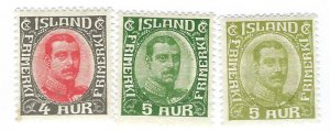 Iceland #110-112 Mint F-VF...fill a great spot!!