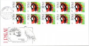 Palau FDC 1991 - 10x19c Stamps - Bird Definitives Booklets - F29913