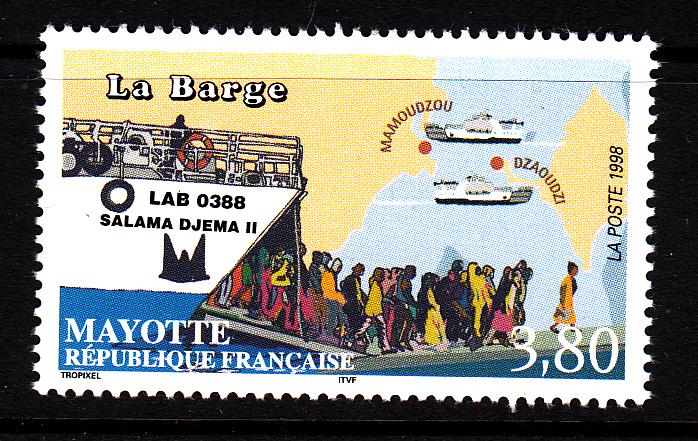 Mayotte MNH Scott #106 3.80fr Ferry 'Salama Djema II'