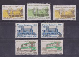 Horse Tramway railroad railway train  Bridge URUGUAY Sc#1378/82 MNH STAMP cv$14