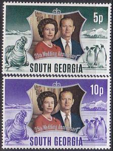 South Georgia 35-6 1972 Silver Wedding Cpl MNH