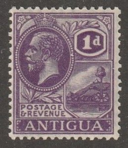 Antigua Stamp, Scott#44,  mint, hinged,  1d,  violet, St. Johns Harbor,