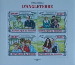 BURUNDI 2013 SHEET ROYAL FAMILY BRITISH DIANA CHARLES WILLIAM ROYALTY