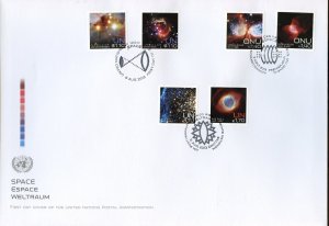 UNITED NATIONS 2013 NEBULAE SETS  ON  TRIPLE CANCELED FIRST DAY COVER