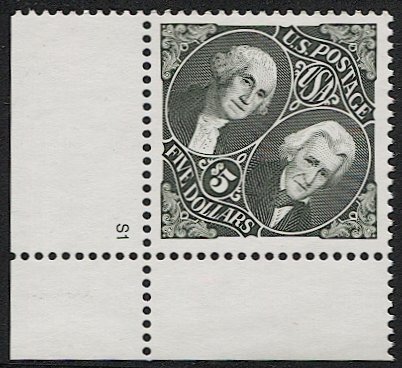 US 2007 Sc 2592  $5  Washintton & Jackson  Mint NH Plate #S1 single VF