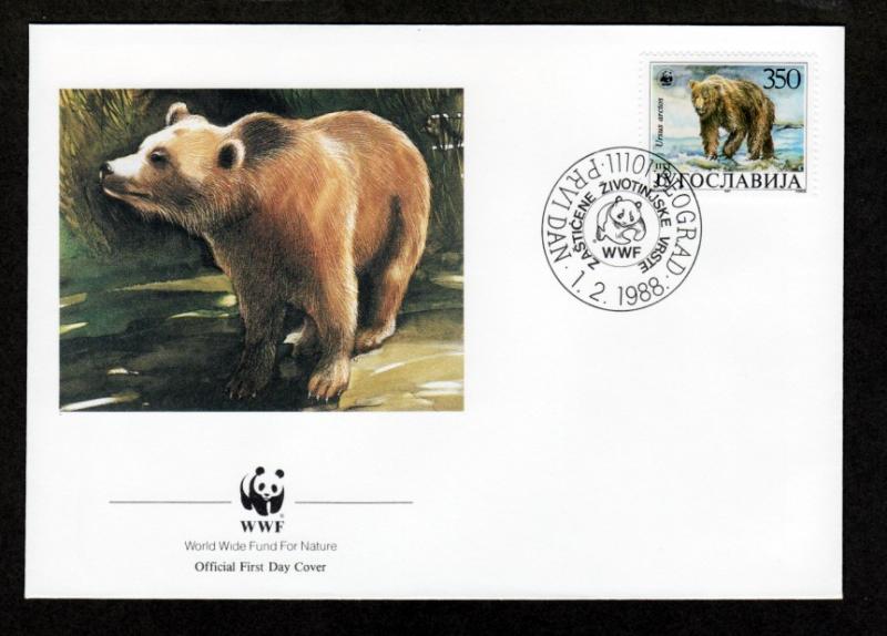 Yugoslavia Four 1988 WWF FDC!