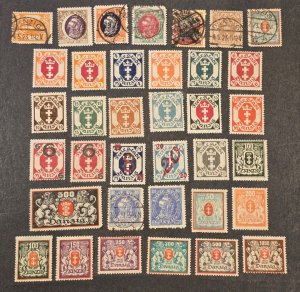 Danzig Free City Stamp Collection Lot 1919–1923 Arms Overprints High Values