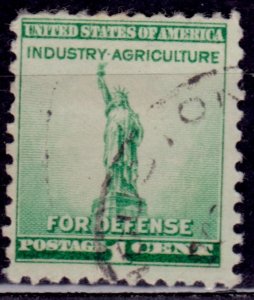 United States, 1940, Statue of Liberty, 1c, sc#899, used