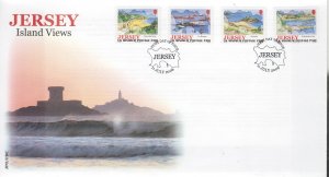 Jersey 2006,  Coastal Vews,  set of 4  on FDC