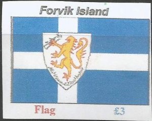 FORVIK ISLAND - Flag of the Island - Imperf Single Stamp - M N H - Private Issue